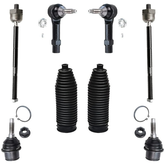 Detroit Axle - Front Lower Ball Joints   Tie Rods   Boots Replacement for 2003 - 2006 Ford Expedition / Lincoln Navigator - 8pc Set