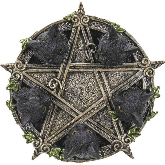 Cat Pentagram Incense Burner by Medieval Collectibles