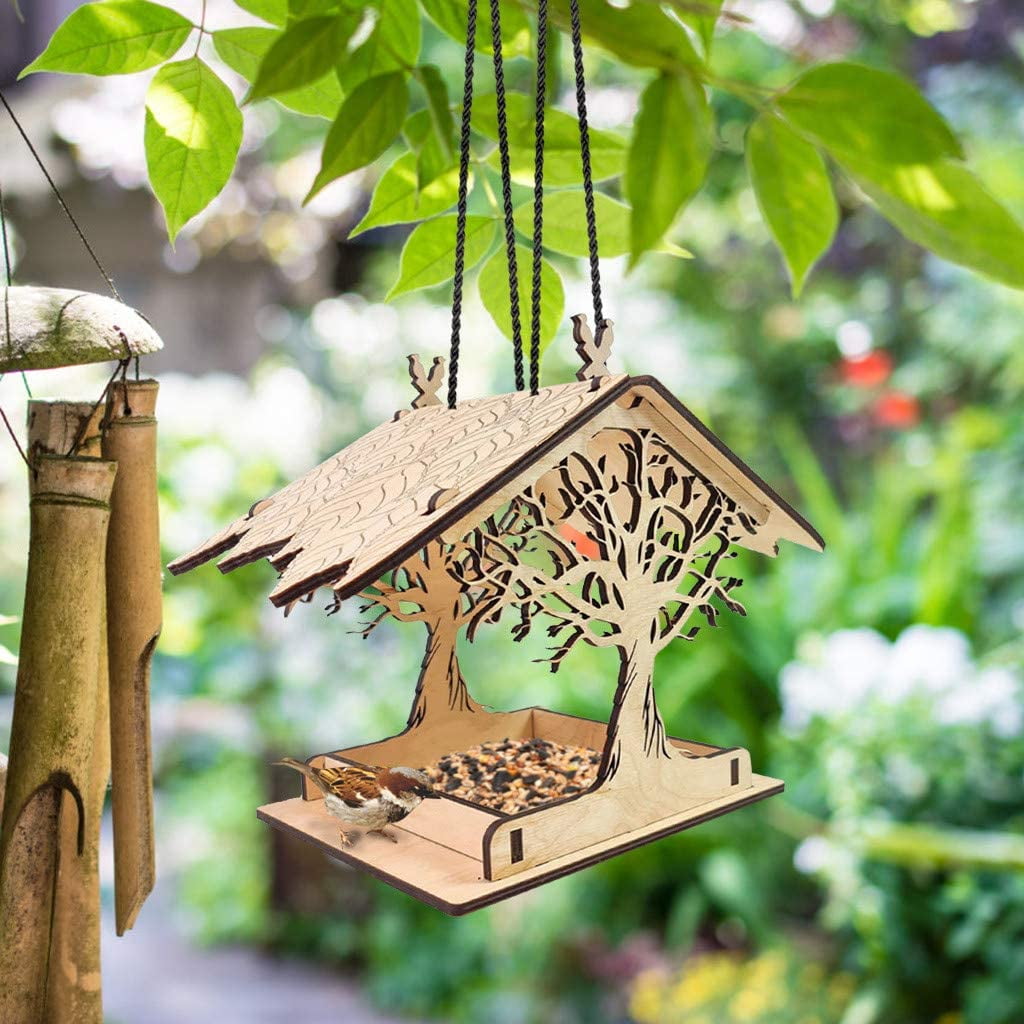 Wild Bird Feeders for Hummingbirds Wooden Bird House Garden Bird Feeder Garden Gifts Hanging