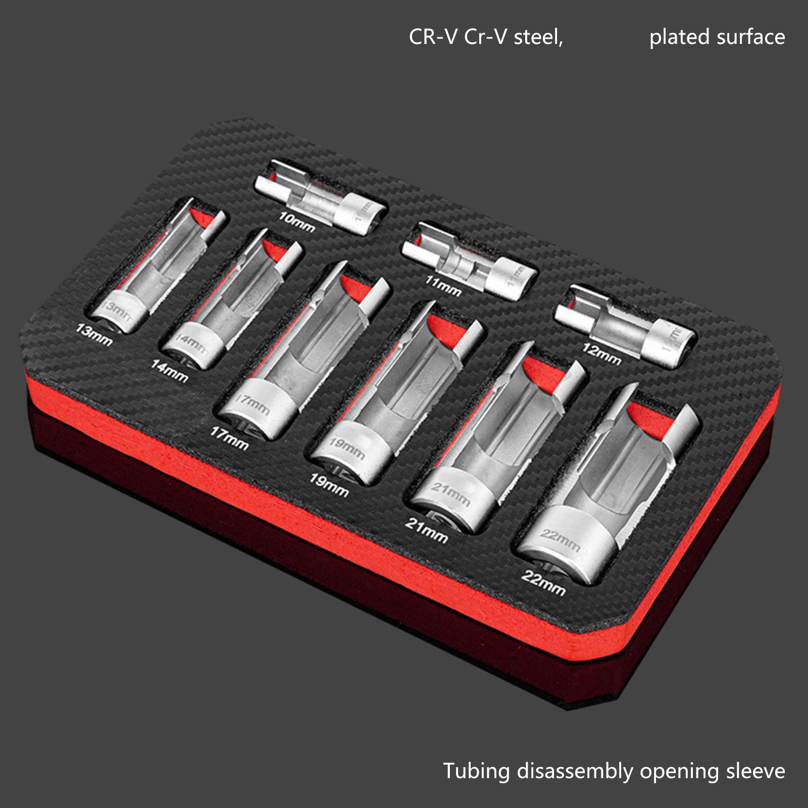BIBABLYKE 9Pcs Automotive O2 Oxygen Sensors Socket Offset Wrench Remover Tool and Thread Chasers Tool 10-22mm