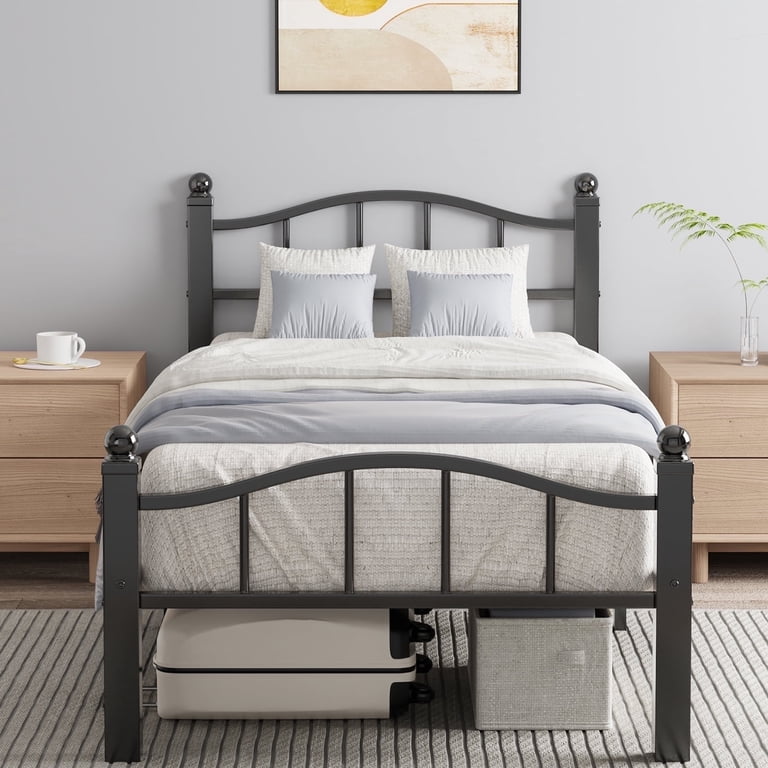 Kinsfook Twin XL Metal Bed Frame, Heavy Duty with Headboard photo 1