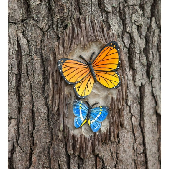Painted Resin Carved 3D Animal Tree Décor Accent