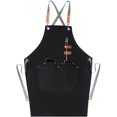 thumbnail image 1 of Chef Apron With Cross Back Bib Apron Cooking Aprons With Large Pockets For Men, 1 of 5