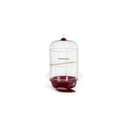 HomeStock Elegant Escape Small Round Bird Cage with Graceful Design, Durable Metal Construction, Compact Size, and Comfortable Space-Color:Red