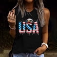 thumbnail image 2 of Afelkas Women's American Eagle USA Tank Tops Patriotic Graphic Sleeveless Shirts Black Summer Casual Crewneck Tee for 4th of July Holiday Black,S, 2 of 4