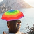 thumbnail image 5 of Hands-Free Umbrella Hat with Adjustable Band - 20-Inch Sun Rain Cover, Multicolor, for Beach, Fishing, Outdoor Events, 5 of 6