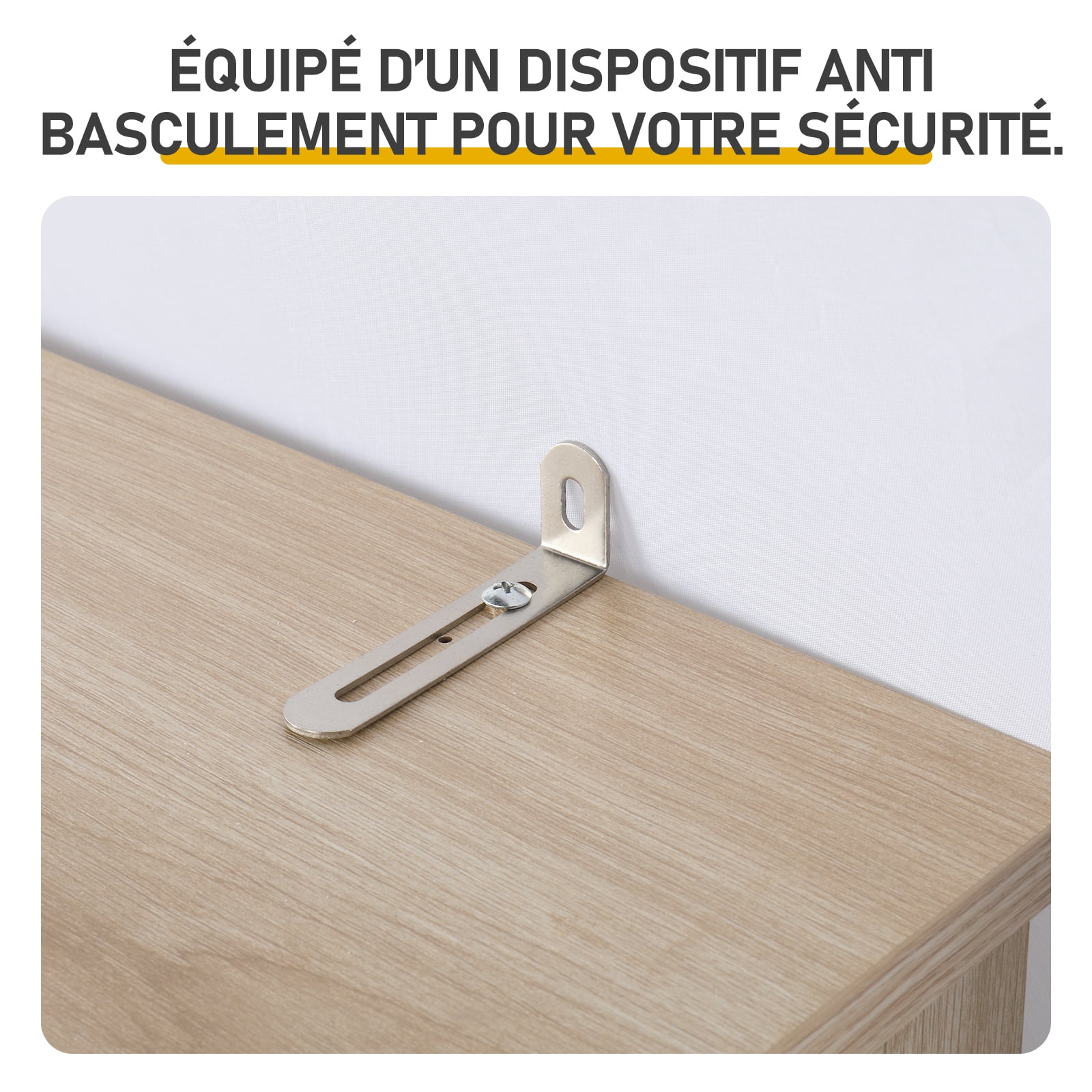 4 Cabinet Doors 2 Drawers 1 Storage Compartment Sideboard, MDF Melamine-Coated Storage Cabinet 23.62*11.81*66.93in White Matte Finish Door Panel + Light Oak-Colored Cabinet