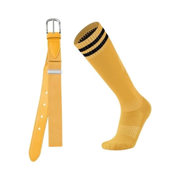 Eryueer Youth Baseball Socks and Belt - Kids Softball Belts and Socks Combo for Youth Boys Girls