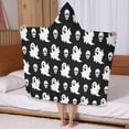 thumbnail image 5 of Black Halloween Ghosts and Skulls Hooded Bath Towel，50"x30" for Ages 3 To 12 Kids, Quick Dry Lightweight Soft Microfiber Hood Beach Towel Cover Up for Kids, 5 of 7