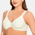 thumbnail image 3 of MELENECA Women's Minimizer Seamless Unlined Comfortable Plus Size Underwire Bra Off White 42D, 3 of 6