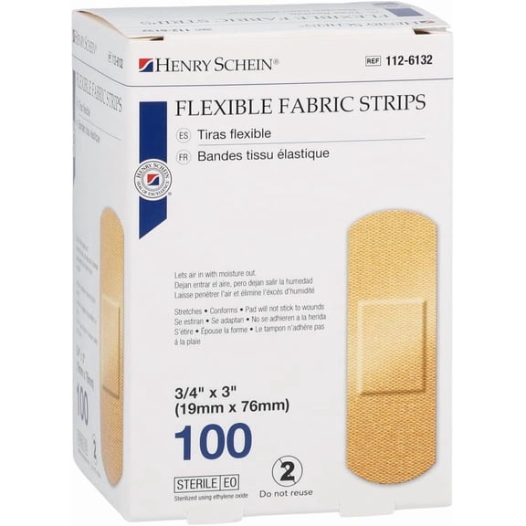 Henry Schein Flexible Fabric Strips 3/4" x 3" - Box of 100