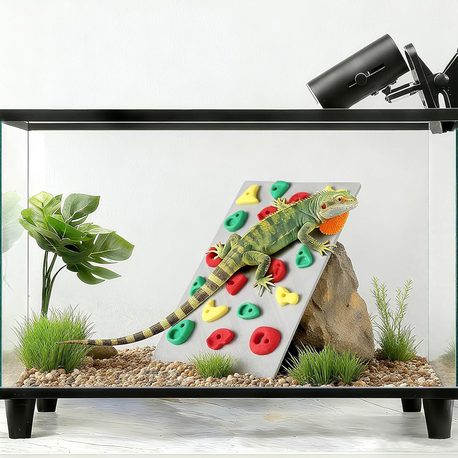 Climbing Wall for Reptiles, Terrarium Accessories Habitat Decor for Bearded Dragons, Leopard Geckos, Lizards, Snakes, Tree Frogs, Amphibian Paludariums Enclosure Supplies