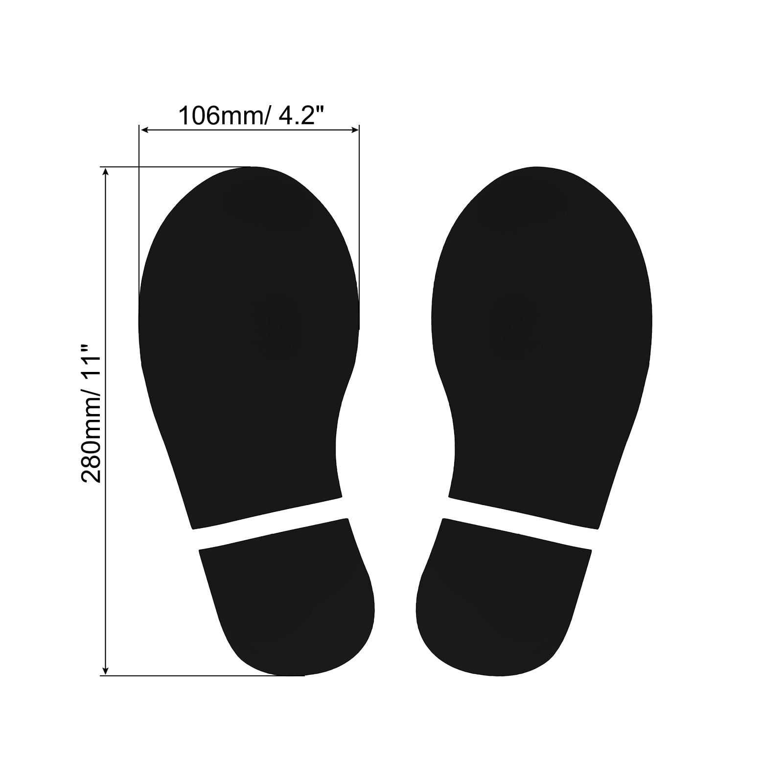 Unique Bargains Footprint Sticker Floor Decal Sign for Class Black 11x4.2"