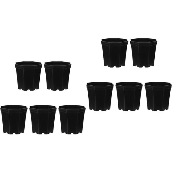 Set of 2 Flower Pots Bulk Terracotta for Indoor Outdoor Plant Decoration Black