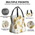 thumbnail image 3 of Gold and White Marble Drawstring Lunch Bag Women - Drawstring Lunch Bag Insulated for Work Office - Stain-Resistant Large Lunchbags for Women with Multi-Pockets, 3 of 6