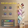 thumbnail image 5 of Casacomoda 8 Tier Tree Bookshelf, Bookcase with LED Lights, Display Floor Standing Storage Shelf, Book Organizer Shelves for Home Office, Living Room, White, 5 of 7