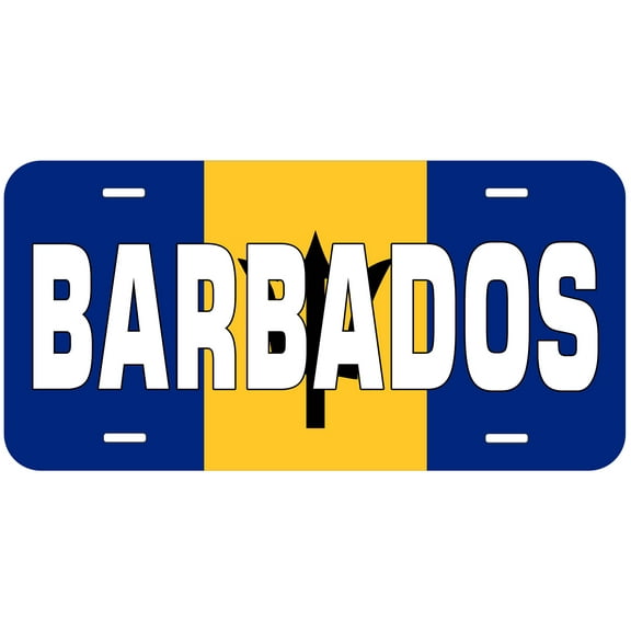 Barbados Flag With Country Name Novelty Car Auto License Plate