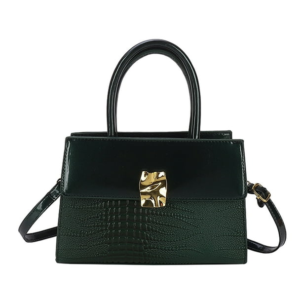 Qarigey Cartera segura de piel de vaca para mujer, elegante y con correa ajustable, bolso cruzado para el hombro Bolsas de mensajero y de hombro Verde