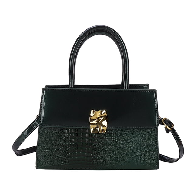 Qarigey Cartera segura de piel de vaca para mujer, elegante y con correa ajustable, bolso cruzado para el hombro Bolsas de mensajero y de hombro Verde