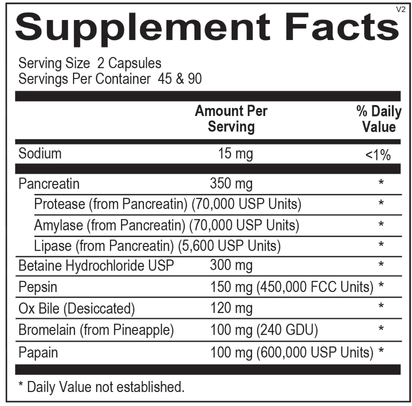 Ortho Molecular Digestzyme - 90 Capsules | Comprehensive Digestive Enzyme Blend for Healthy Digestion & Nutrient Absorption