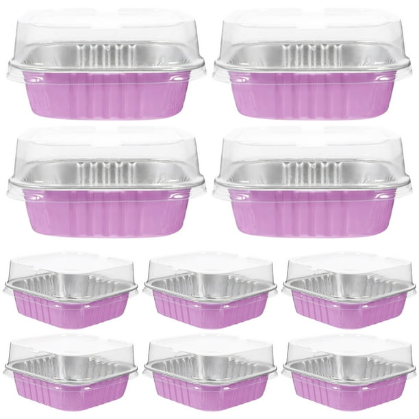 20 juegos de cajas de aluminio para pasteles, caja portátil para empacar postres, taza calentadora para pasteles con tapa