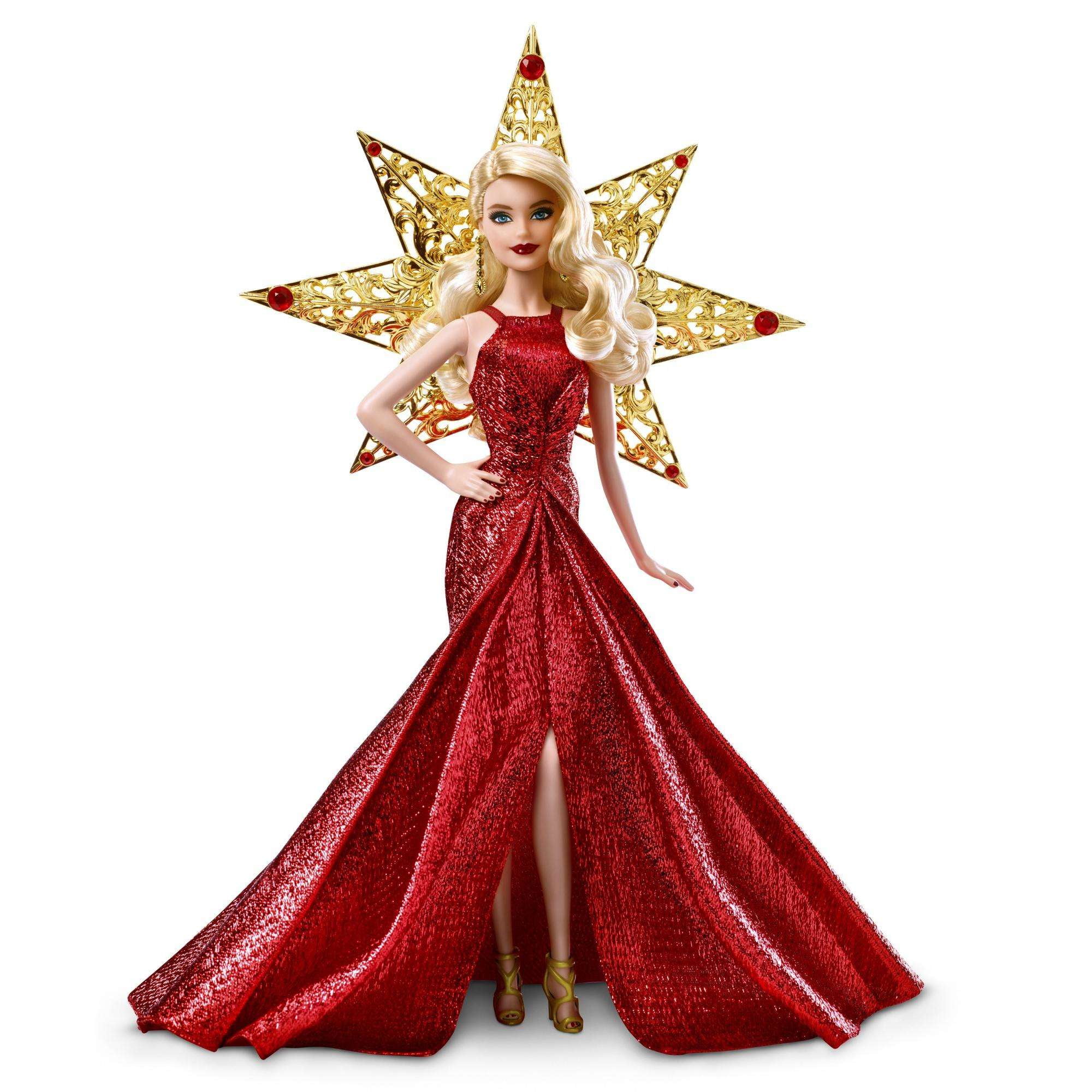 Holiday Barbie 2017 Hallmark Barbie Doll Ornament 3rd  Gold Star Red  In-Stock