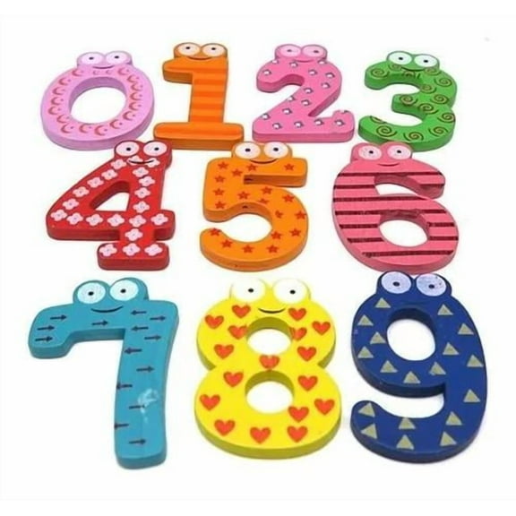 Educational Wooden Number Fridge Magnets 10 Pcs Colorful Cartoon Hand Painted Learning Toy for Toddlers Kids Christmas Gifts