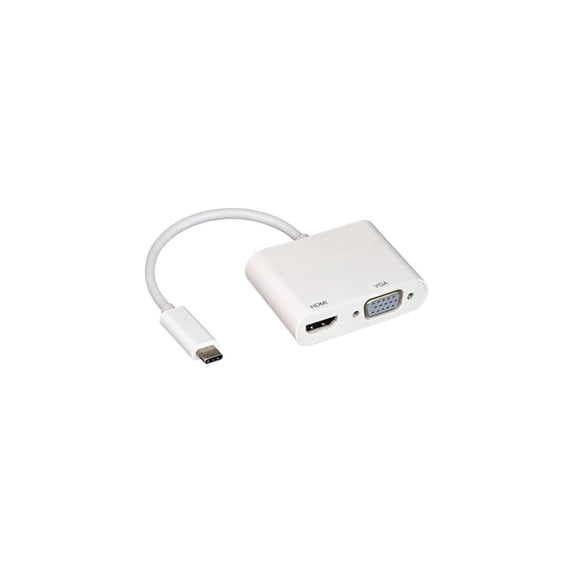 Nippon Labs USB 3.1 Type-C to HDMI + VGA Adapter, White, Type-C Converter (30UC-CHMVGA)
