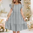 thumbnail image 3 of Avrntaa Cute Ruffle Sleeve Girls Summer Dress Casual Crewneck Swing A-Line Midi Dress for Age 5 to 14, 3 of 8