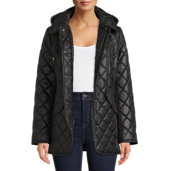 F.O.G. Womens Quilted Jacket With Hood