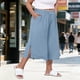 thumbnail image 2 of Pantalones Capri de Mujer Más Tamaño de Lino Recortado Suelto Ajuste Casual Capris para Verano Primavera Diario de la Playa, 2 of 7