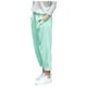 thumbnail image 1 of Pantalones de imitación de algodón y lino para mujer: pantalones holgados y finos de largo 9/10, poliéster, ropa informal de verano, 1 of 4