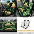 thumbnail image 3 of Yuyamidu Frog Car Seat Covers with Steering Wheel Cover Seat Belt Covers Palm Leaves Cup Coasters Car Sun Shade Key Chain Rearview Mirror Cover Handbrake Cover Set 16 PCS Auto Accessories, Green, 3 of 7