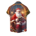 thumbnail image 4 of Mens Manga Corta Botón Abajo Camisas, Cuello de Vuelta Navidad Impresa Blusa, Top de Moda Casual, 4 of 4