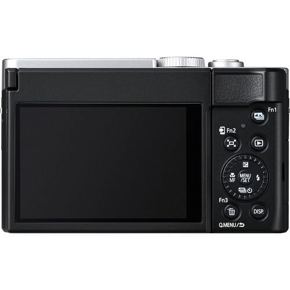 Panasonic TZ99 / ZS99 Point and Shoot Compact Travel Digital Camera (Silver) (DC-TZ99E-S) + 64GB Memory Card + DMW-BLG10 Battery + Camera Bag + Flexible Tripod + USB-C Cable + Cleaning Kit + More