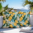 thumbnail image 5 of Summer Fruit Outdoor Pillow Covers Set of 2 Lemon White Flowers Leaf Blue Stripes Vintage Waterproof Throw Pillow Case Decorative Square Cushion Cover for Patio Couch Garden Balcony, 16"x16", 5 of 9