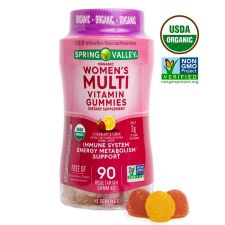 Spring Valley Organic Women's Multivitamin Vegetarian Gummies, 90 Count