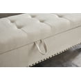 thumbnail image 4 of 59" Bed Bench Ottoman with Storage Beige Fabric, 4 of 6