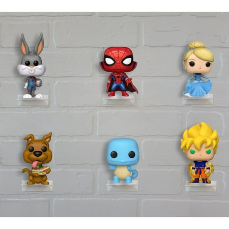 

For Funko Pop Vinyl or Funko Pin White Acrylic Wall Stand Stick On Single Shelf No Nails or Screws