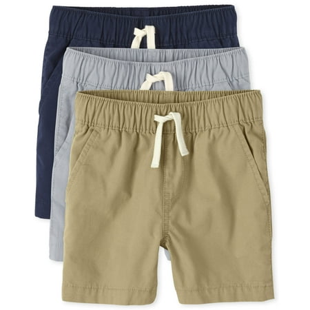 

The Children s Place Baby Boys And Toddler Boys Pull on Jogger Shorts Fin Gray/Flax/Tidal 3 Pack 12-18MOS