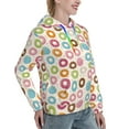 thumbnail image 6 of Wukai Colorful Donuts Print Womens Hoodies Fleece Sweatshirts Long Sleeve Sweaters Pullover Fall Outfits Winter Clothes-Small, 6 of 7