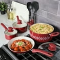 thumbnail image 2 of Spice by Tia Mowry TIA CERAMIC 10 Piece Nonstick Aluminum Cookware Set, White, 2 of 12