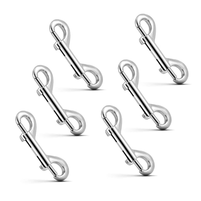 Broches de perno de doble extremo, paquete de 6 clips de resorte de metal con gancho de presión de aleación, soporte para llavero con asta de bandera para correa para mascotas multiusos o clips para