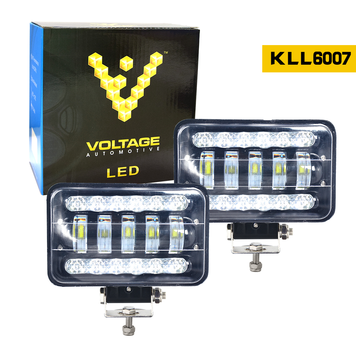 Voltage Automotive 4x6 LED OffRoad Dual Driving Fog Light 6000K White