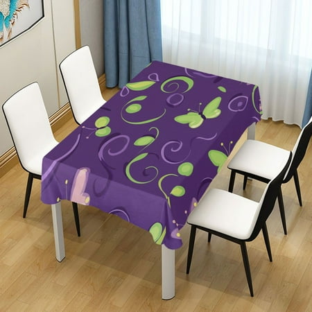 

60x120 Inch Tablecloth Polyester Square Tablecloth for Home Kitchen Dinner Decor Butterflies and Swirls