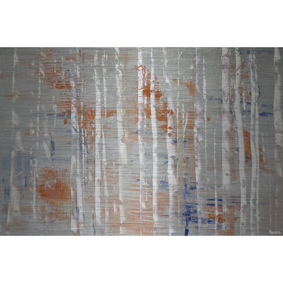 "Peachy Trees" Painting Print on Brushed Aluminum