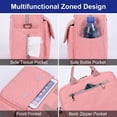 thumbnail image 3 of Diaper bag tote, baby travel bag, multi-functional diaper bag with 3 insulated pockets, wet and dry compartments, large capacity, crossbody travel maternity bag, lightweight shoulder bag (pink), 3 of 6