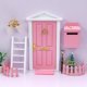 thumbnail image 3 of Simulación de casa de muñecas en miniatura de hadas, decoración de casa de muñecas, muebles de puerta, modelo para niños Rosa, 3 of 8
