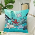 thumbnail image 2 of MKHERT Cartoon Sea And Ocean Life Pillow Covers Pillowcase Throw Pillows 18x18 inch, 2 of 2
