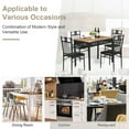 thumbnail image 4 of YYAo Kitchen Table Set, Dining Room Table Set,5 Pcs Dining Set Wood Metal Table and 4 Chairs with Cushions-Black, 4 of 8